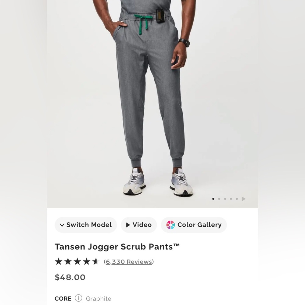 Figs Tansen Jogger Scrub Pants Graphite Gray Men’s Small